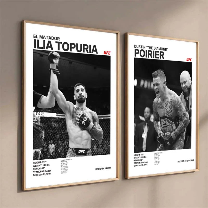 Black and White Boxing Legends ILIA TOPURIA Canvas Poster Boxing Fighting Canvas Print Painting Wall Decor for Gym Home Decor