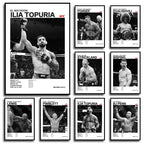 Black and White Boxing Legends ILIA TOPURIA Canvas Poster Boxing Fighting Canvas Print Painting Wall Decor for Gym Home Decor