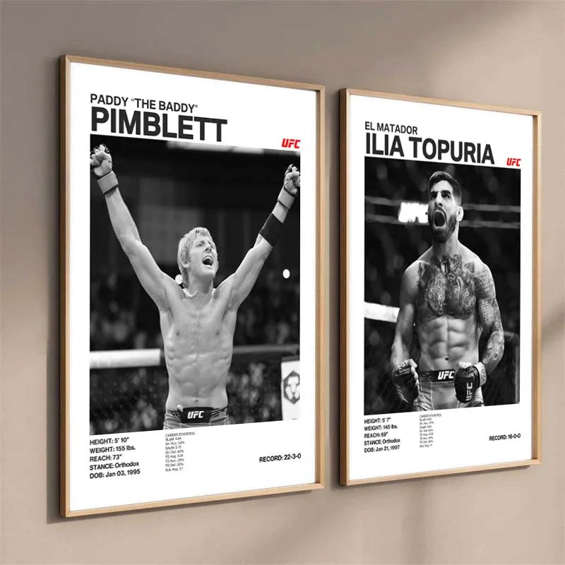 Black and White Boxing Legends ILIA TOPURIA Canvas Poster Boxing Fighting Canvas Print Painting Wall Decor for Gym Home Decor