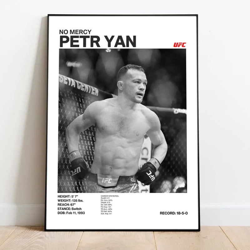 Black and White Boxing Legends ILIA TOPURIA Canvas Poster Boxing Fighting Canvas Print Painting Wall Decor for Gym Home Decor